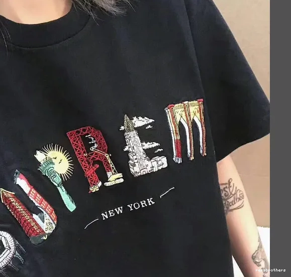XL L and City Arc Embroidery M T-shirt Logo White Short 19SS Tee sleeved S City Arc Black Rainbow 0802